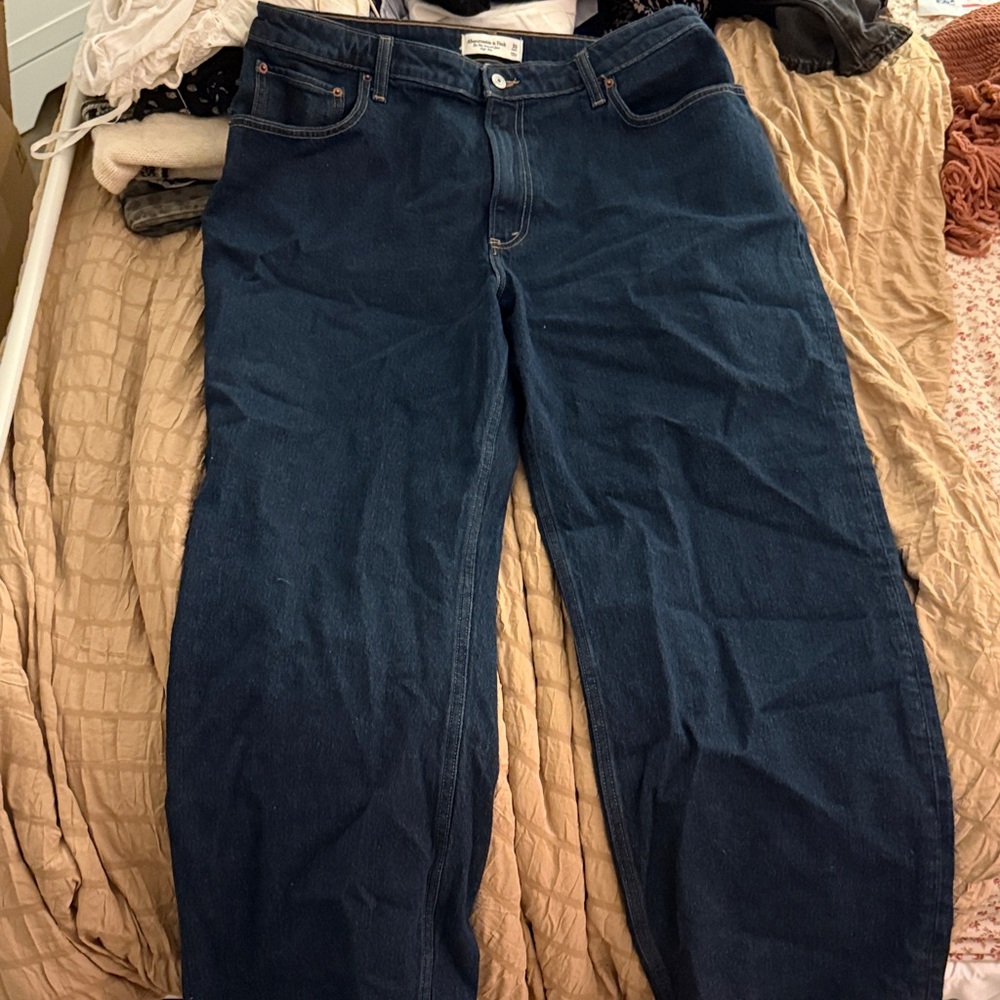 Abercrombie & Fitch Dark Blue Straight Leg Jeans